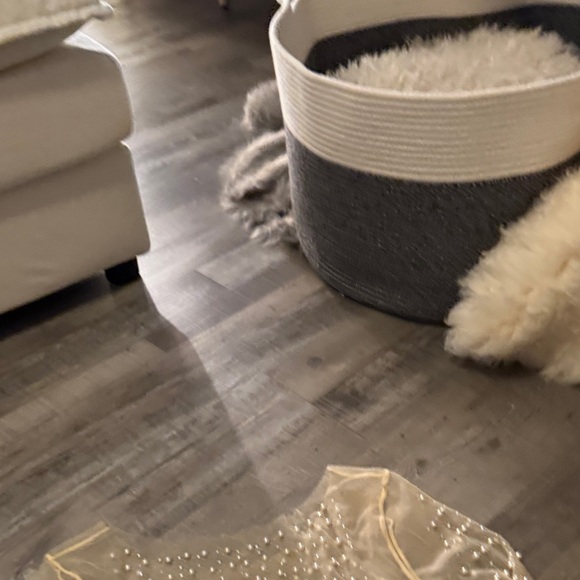 Sheer Beaded Long Sleeve Top XL - Picture 3 of 5